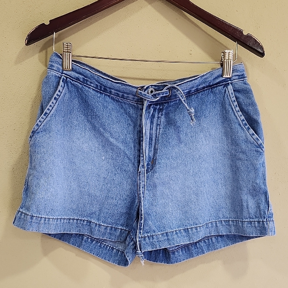Vtg Y2k Light Blue Denim Drawstring Shorts